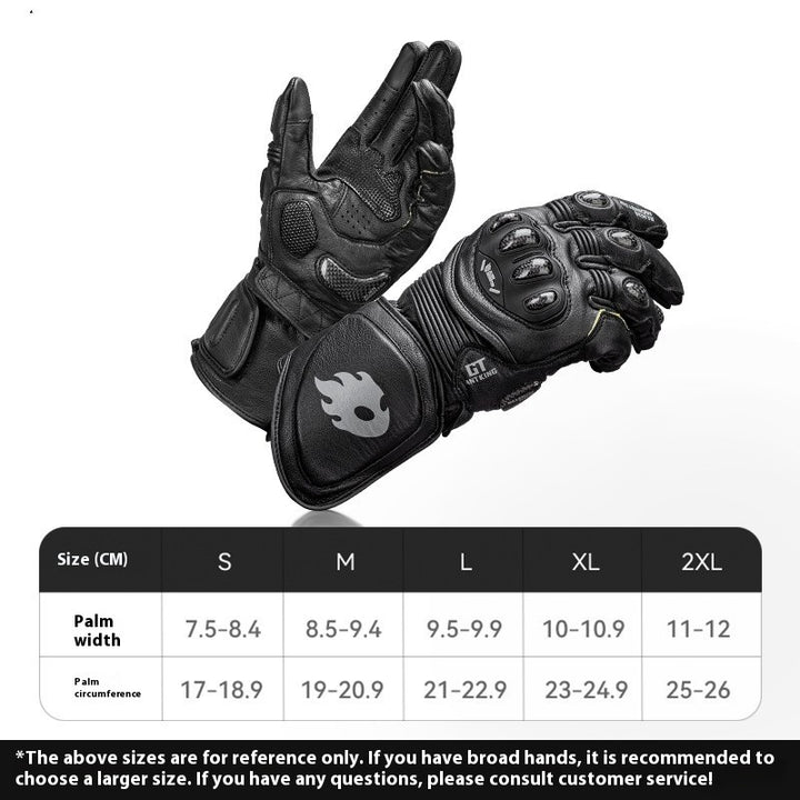 Glove Motorcycle Track Long Carbon Fiber