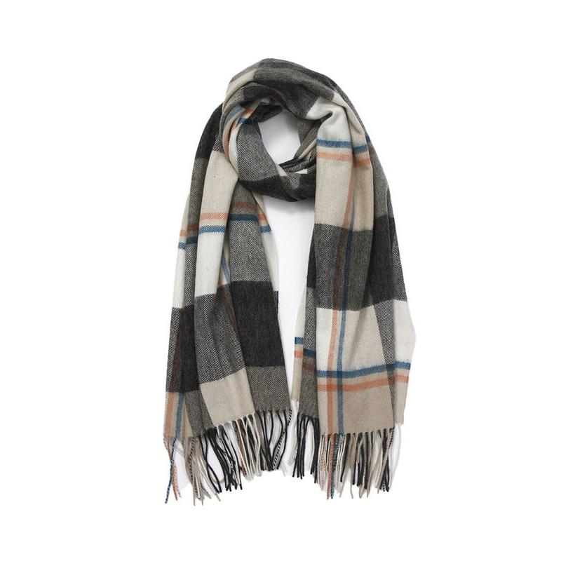 Elegant Plaid Cashmere Shawl - Long Warm Tassel Wrap