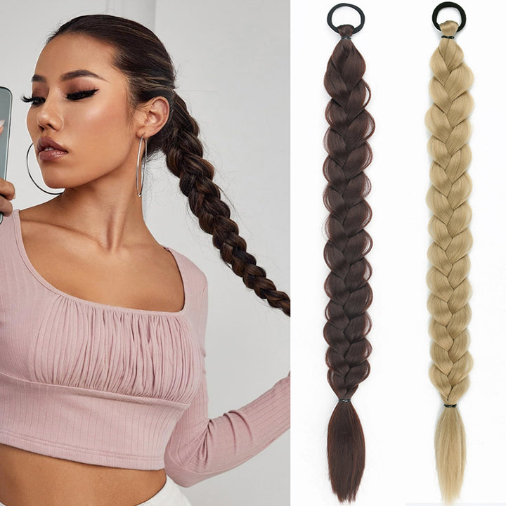 24-Inch Synthetic Braided Ponytail Hair Extension