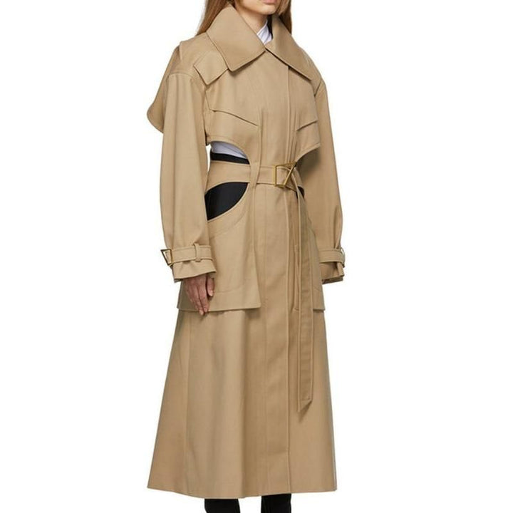 High-Waist Hollow-Out Trench Coat