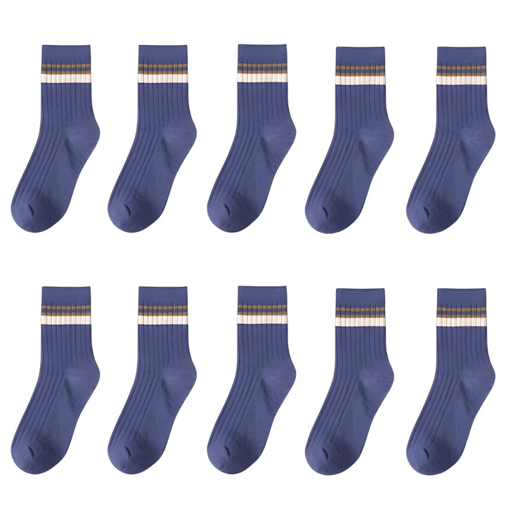 10 Pair Men's Striped Cotton Socks