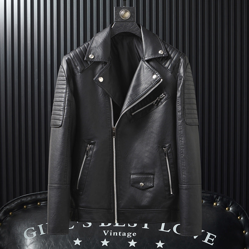 Spring And Autumn Slim-fitting Biker Leather Jacket