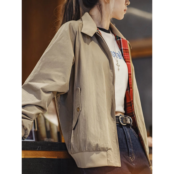 Autumn Workwear Stand Collar Moto Jacket