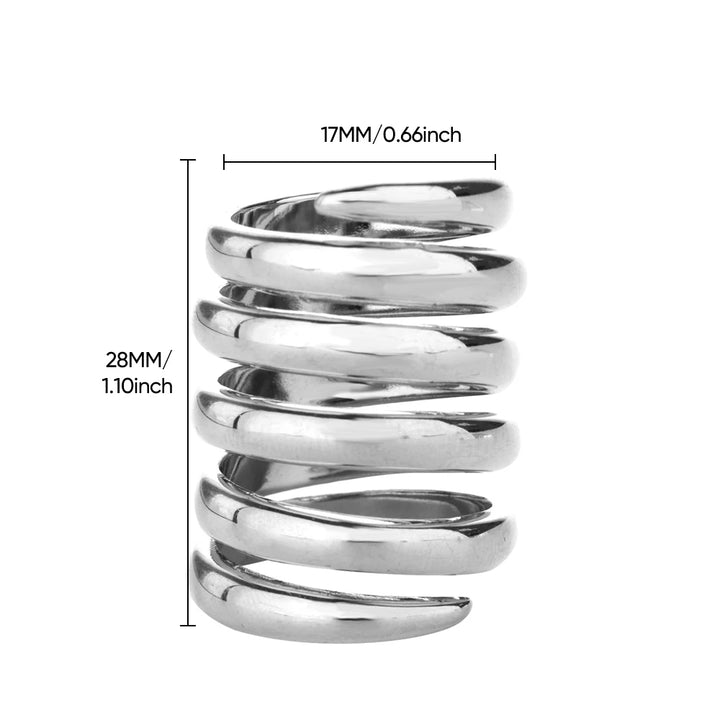 Trendy Multi-Layer Twist Stainless Steel Ring