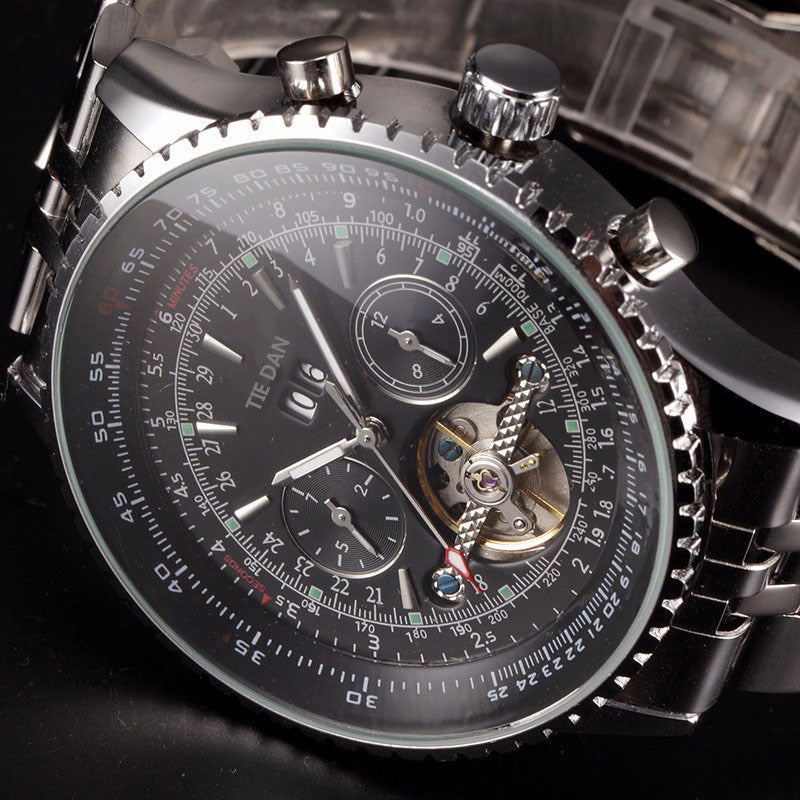 Hollow Tourbillon Date Week 24 Hours Large Dial Men&