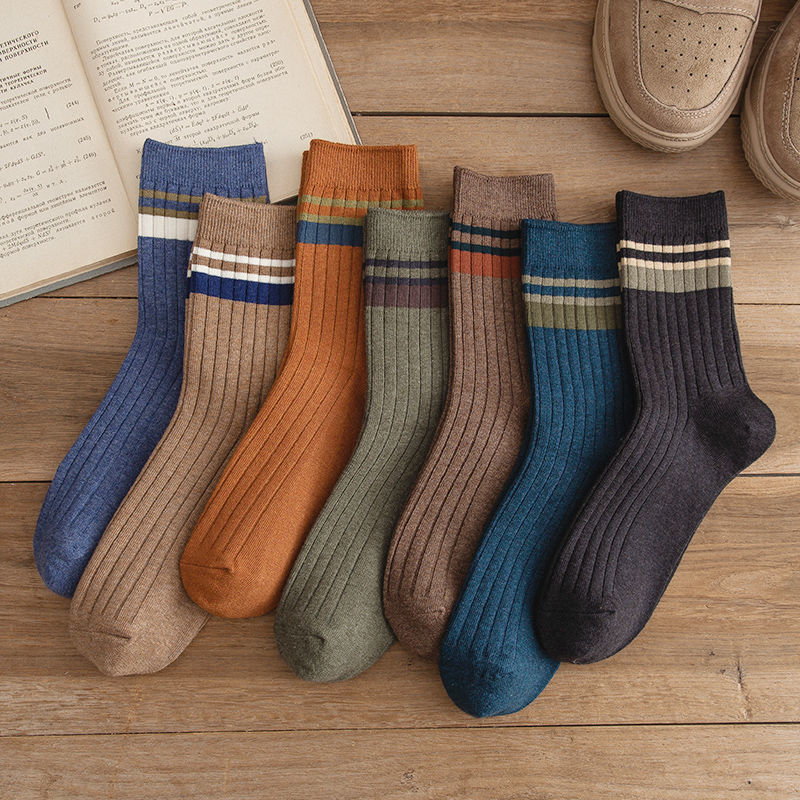 10 Pair Men's Striped Cotton Socks