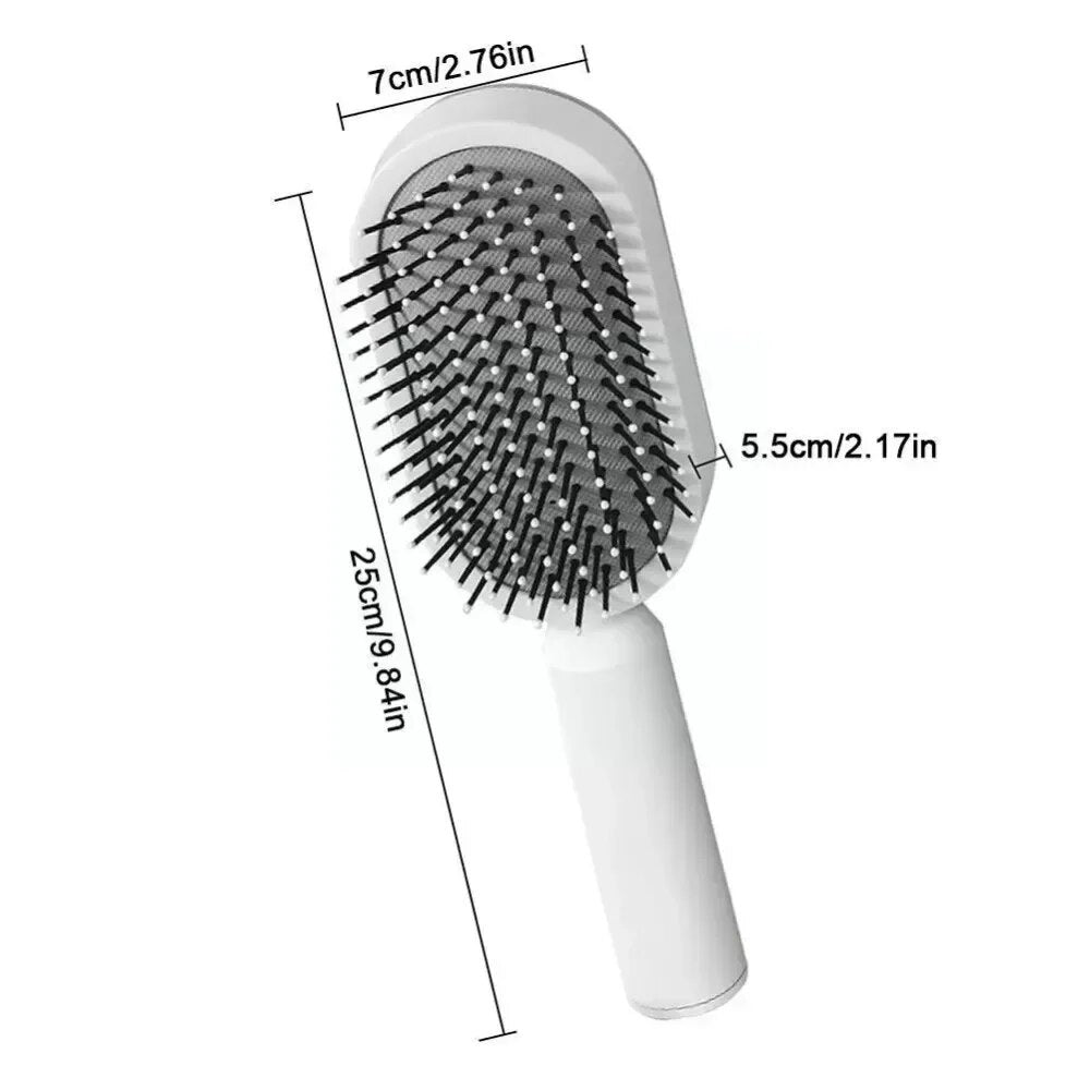 One-Click Self-Cleaning Hair Brush with 3D Air Cushion Massage