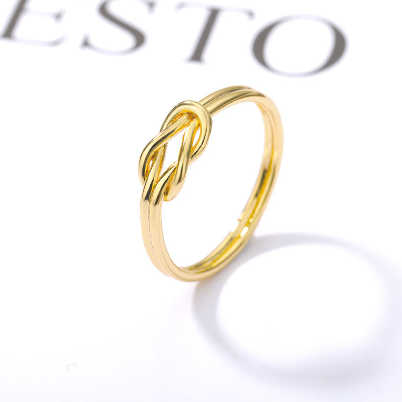 Stainless Steel Gold Twist Ring