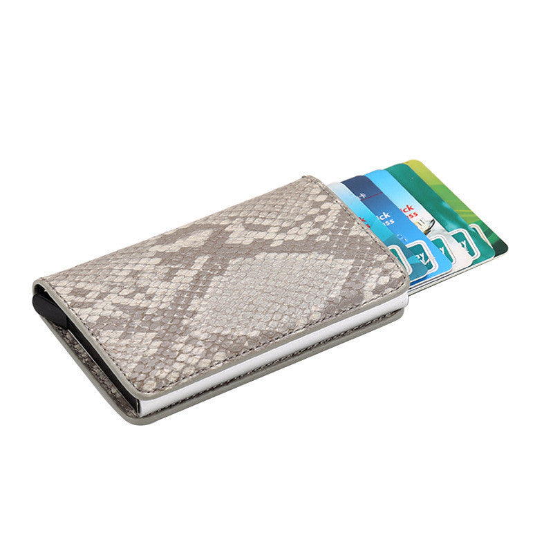 Automatic Eject Card Box Metal Aluminum Alloy Anti-theft Swipe Wallet Card Box Card For Men And Women