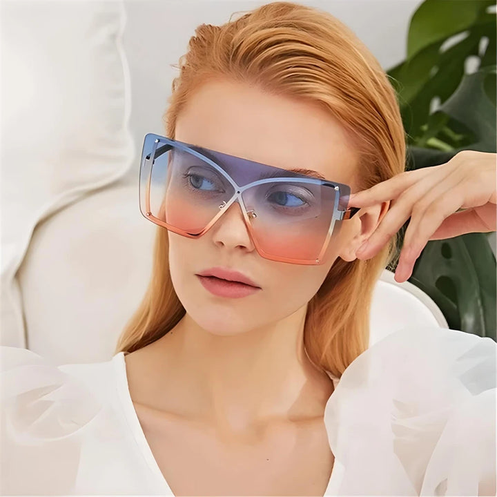 Fashion Oversized Flat Top Sunglasses