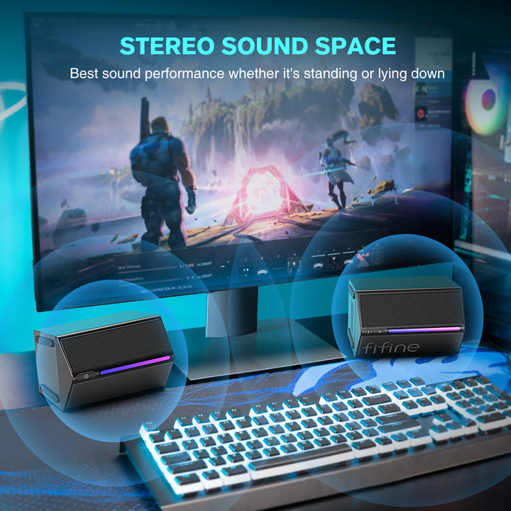 Gaming Sound Box with Stereo Surround Sound and RGB Lights