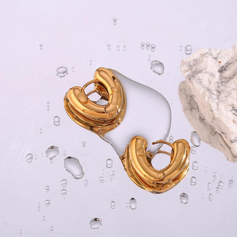 Gold PVD Heart-Shaped Hoop Earrings