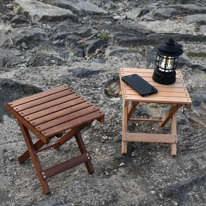 Portable Folding Beech Wood Stool