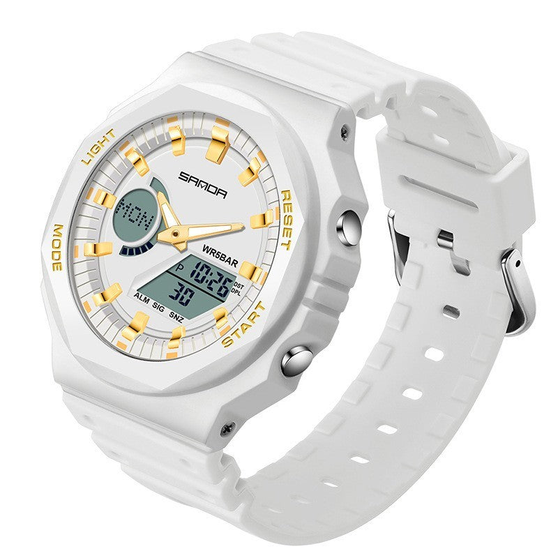 Multifunctional Sports Waterproof Double Display Electronic Watch