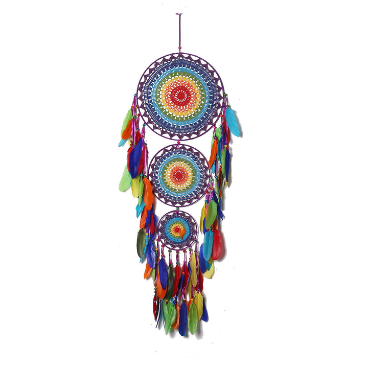 Indian Style Three Rings Colorful Dreamcatcher Wall Decoration