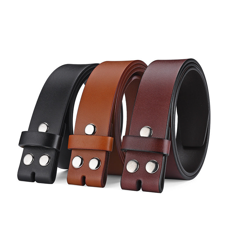 Classic Business Men Headless Snap Fastener Leather Belt