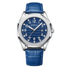Color: Silver Case Blue Face