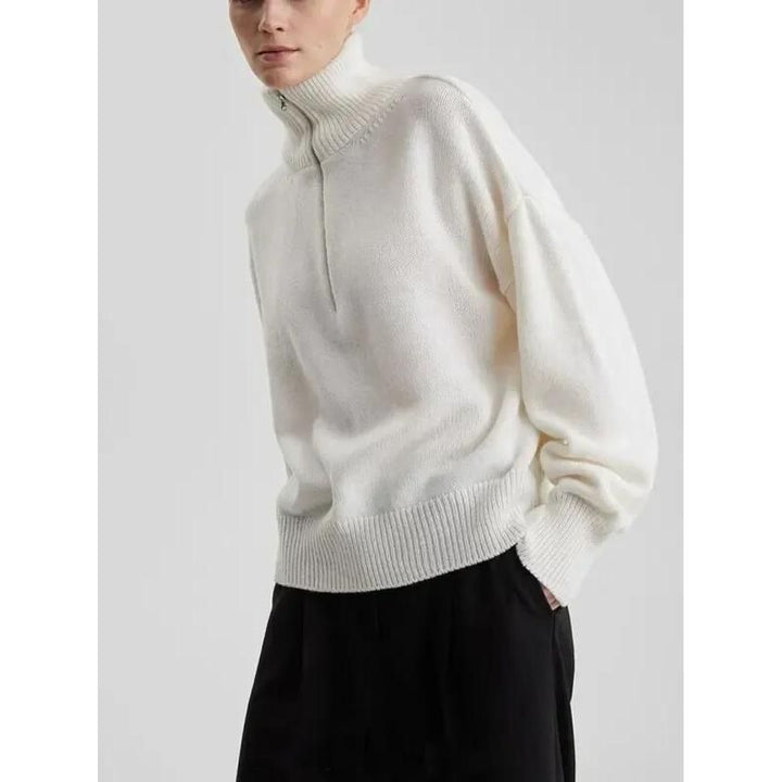 Women's Turtleneck Zipper Knitted Sweater