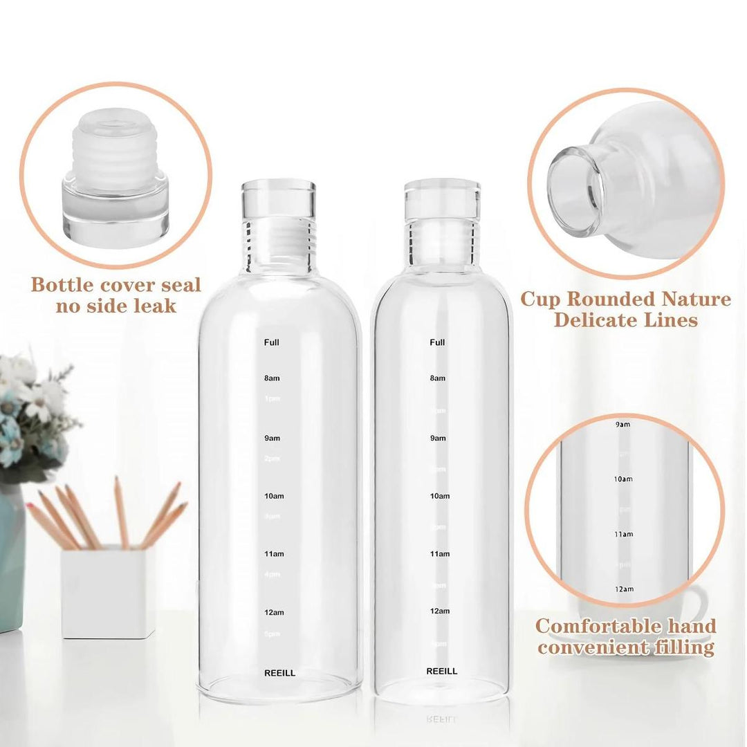 Transparent Plastic Time Marker Water Bottle