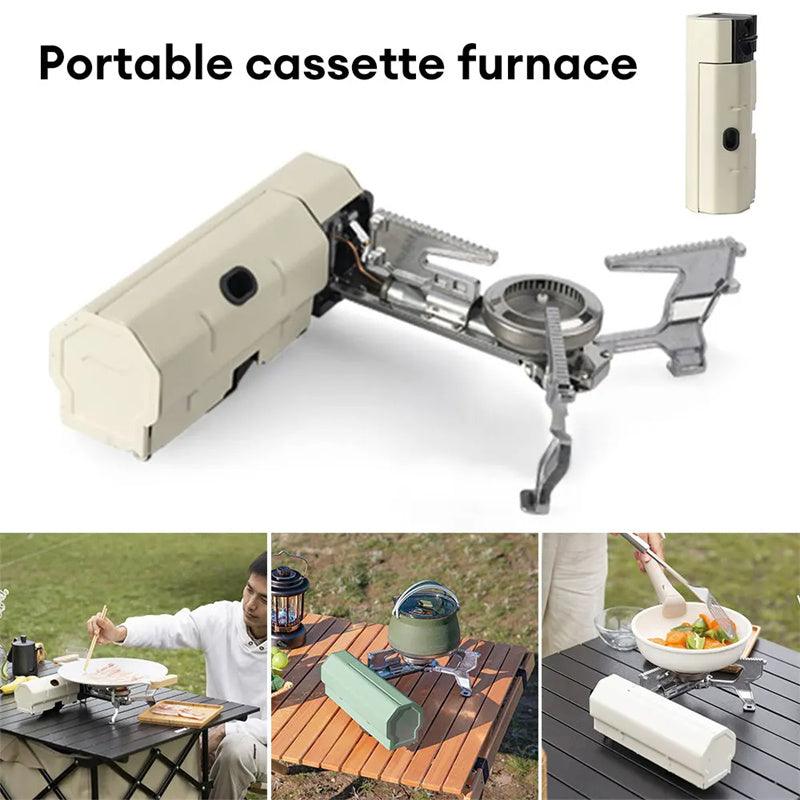 Camping Gas Stove Portable Folding Cassette Stove Outdoor Hiking BBQ Travel Cooking Grill Cooker Gas Burner Food Heating Tool Kitchen Gadgets - Trendha