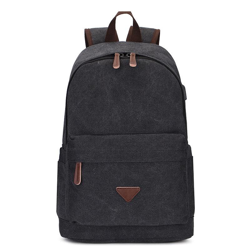 Canvas Backpack With USB Design Korean Portable - Trendha