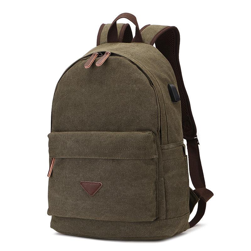 Canvas Backpack With USB Design Korean Portable - Trendha