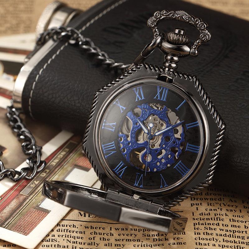 Carved Octagonal Mechanical Pocket Watch Retro Rome - Trendha