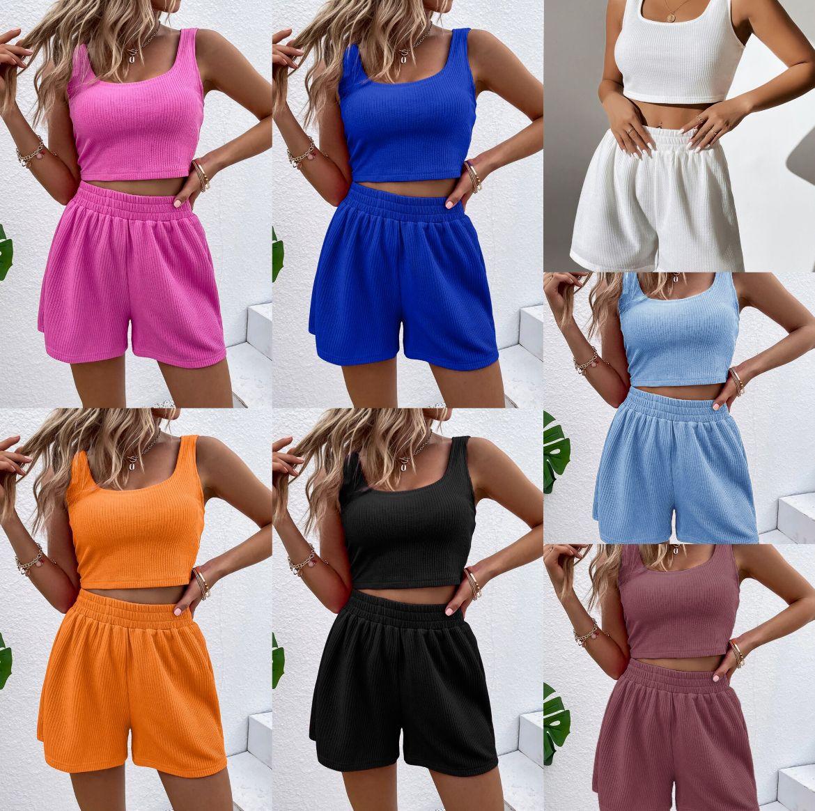 Casual Women's Knitted Cotton Sleeveless Homewear Suit - Trendha