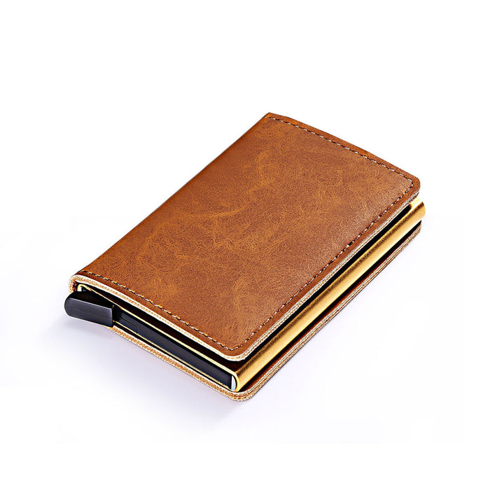 RIFD Security And Anti-theft Automatic Leather Card Case