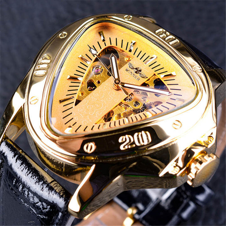 Men's Fashion Casual Hollow Triangle Large Dial Automatic Mechanical Watch