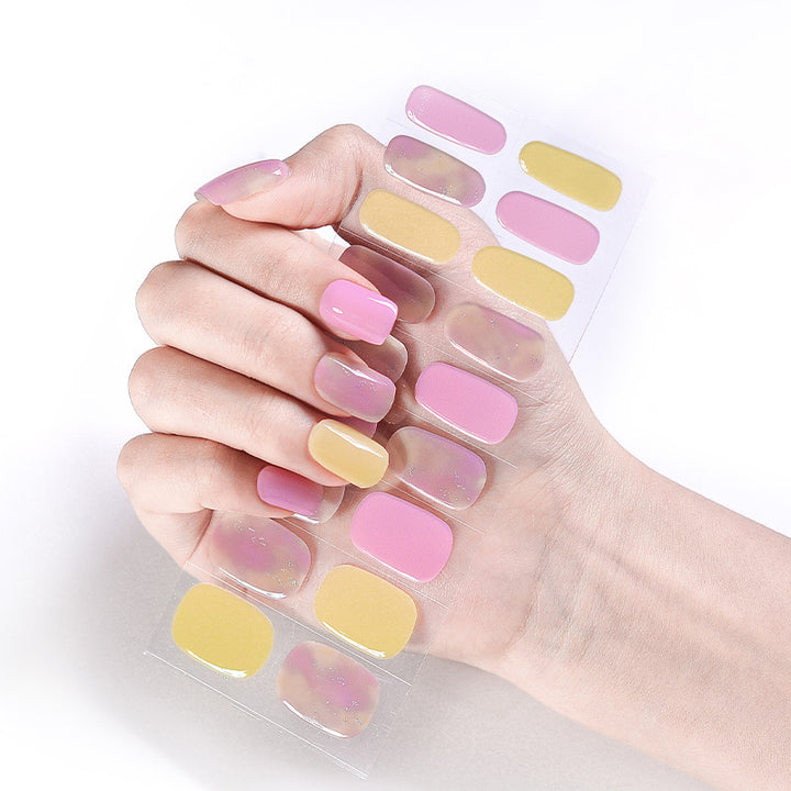 Internet Celebrity Semi-baked Gel Nail Sticker Waterproof And Durable 3d Paper Patch