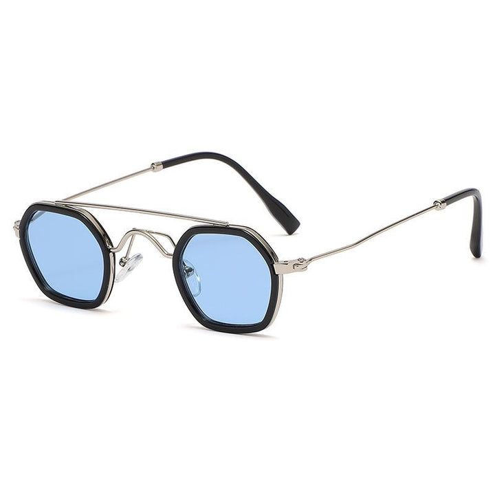 Steampunk Style Sunglasses: Small Round Frame, UV400, Retro Square Design