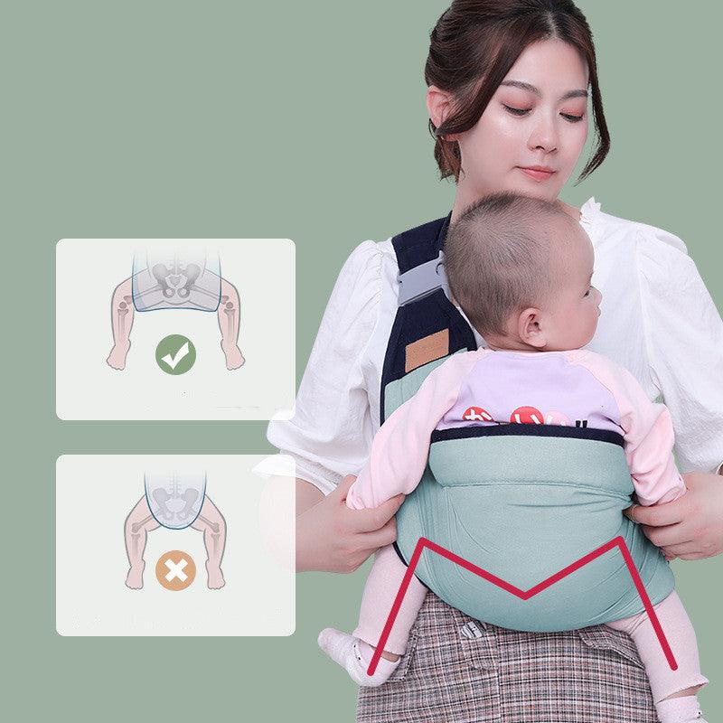 One-handed Newborn Baby Carrier Cotton Wrap Sling Carrier Newborn Safety Ring Kerchief Comfortable Infant Bag - Trendha