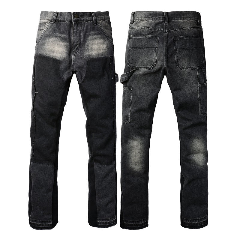 Contrast Color Fashion Men's Retro Jeans