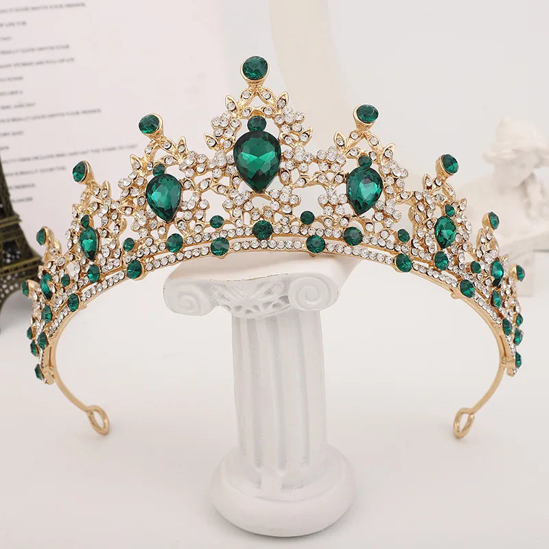 Baroque Gold Champagne Crystal Bridal Tiara