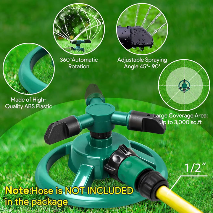 360 Degree Rotating Garden Sprinkler for Efficient Irrigation
