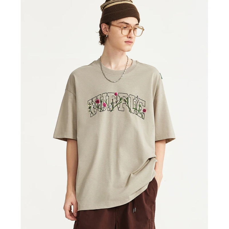 Embroidered Floral Heavyweight T-Shirt