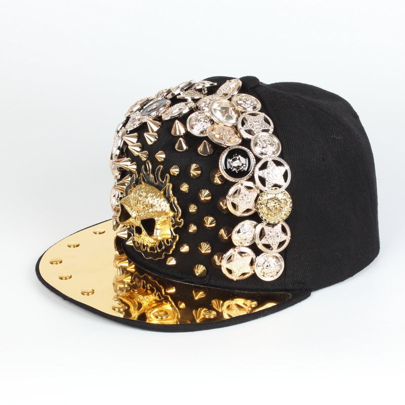 Men Women Skull Leopard Head Rivet Baseball Cap