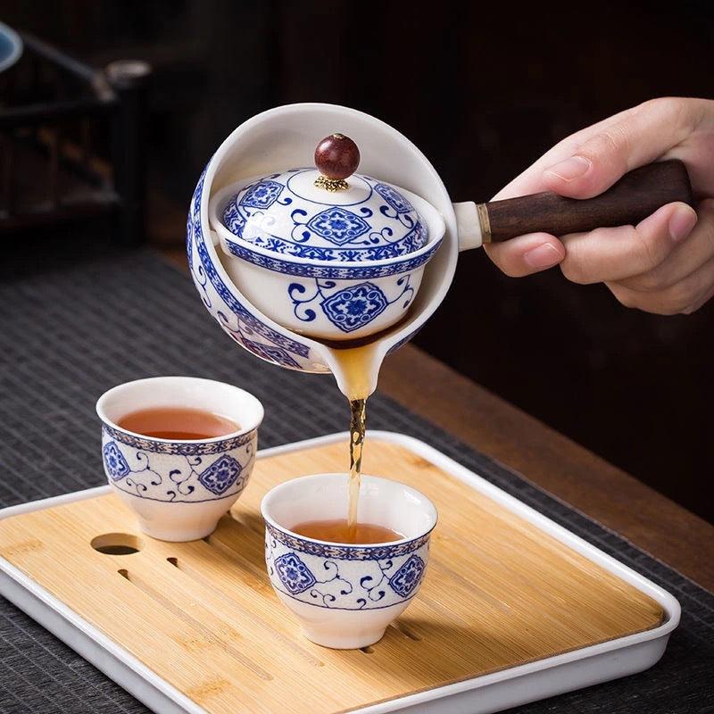 Ceramic Teapot With Wooden Handle Side-handle Pot Household Kung Fu Oolong Filter Tea Maker Creative Black Pottery Teaware Gifts - Trendha