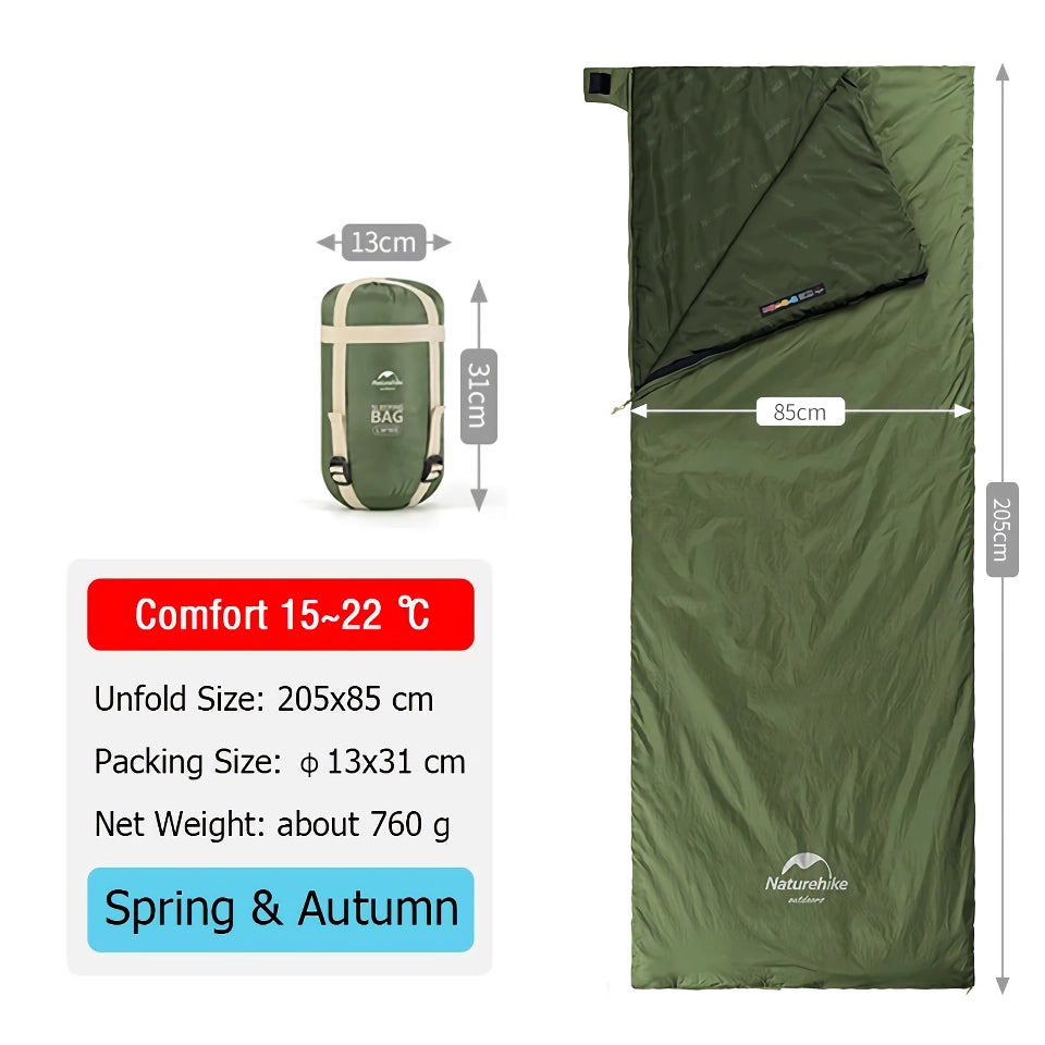 Ultralight Cotton Sleeping Bag for Spring and Summer Outdoor Adventures