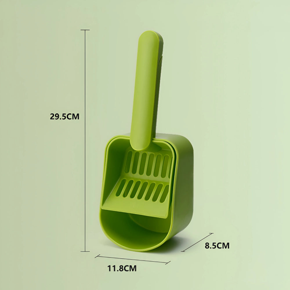 Plastic Cat Litter Scoop with Self-Cleaning Base – Easy & Efficient Litter Box Cleaning Tool