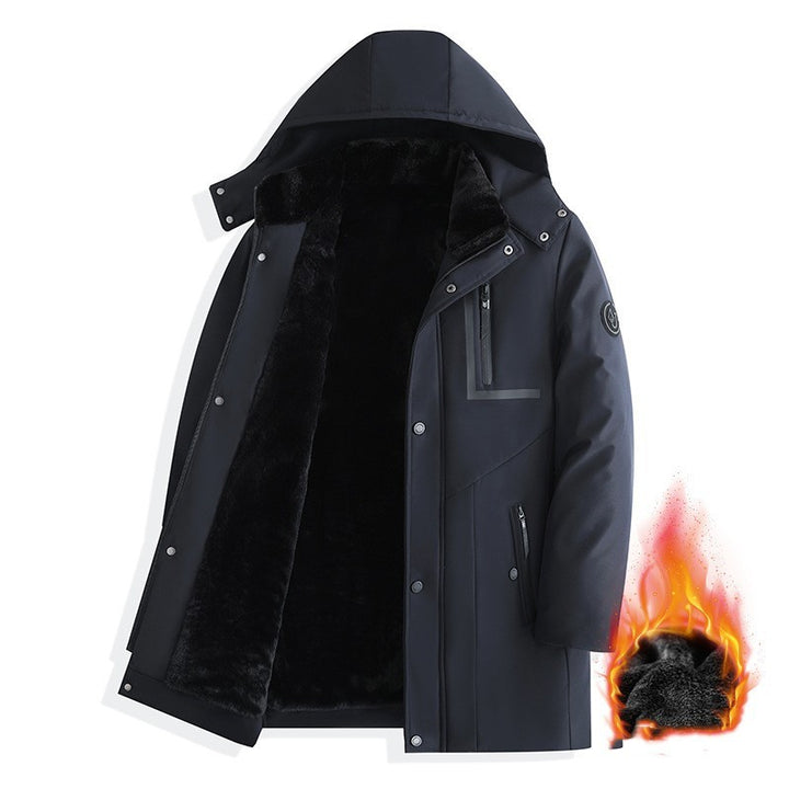 Men's Coat Winter Thick Cotton Clothing Removable Hat