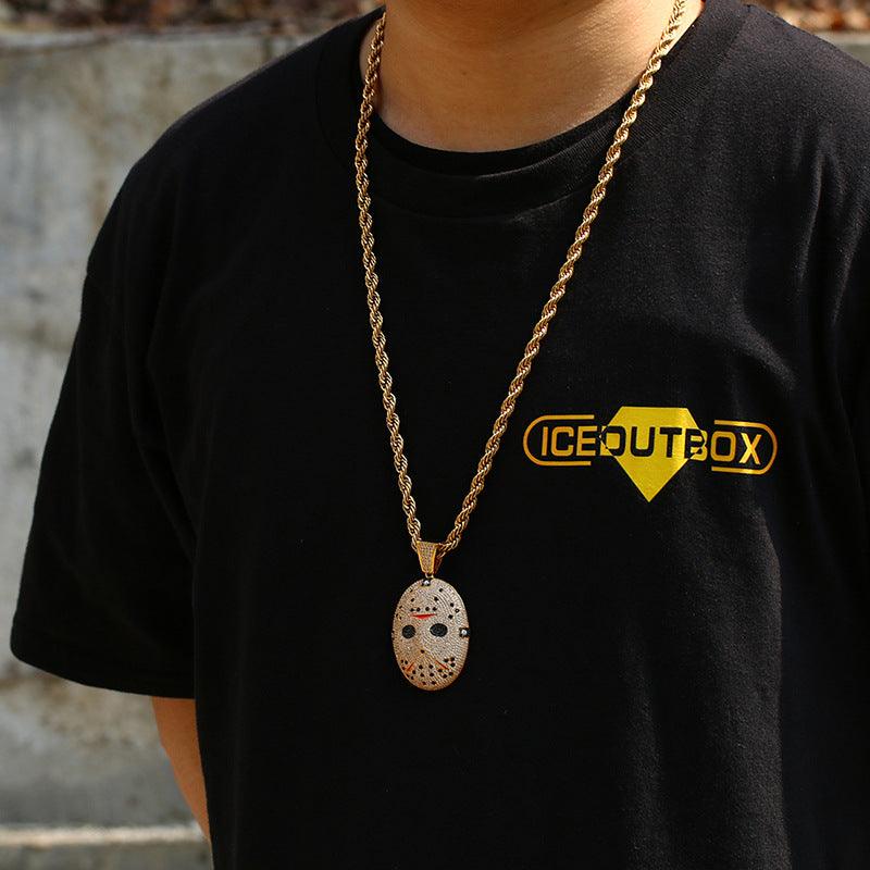 Chain Saw Frightening Mask Necklace - Trendha