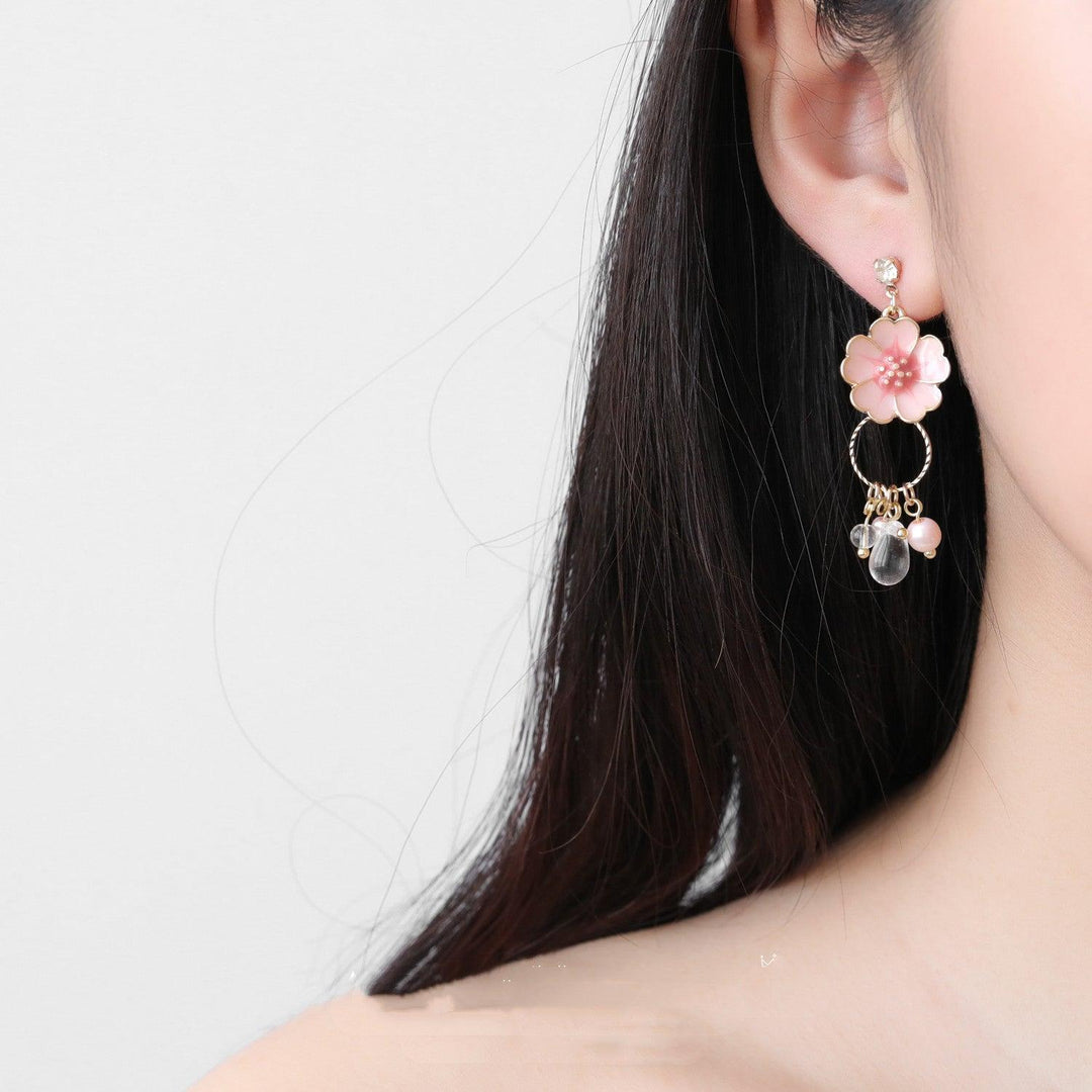 Cherry Blossom Season Pure Silver Ear Nail - Trendha