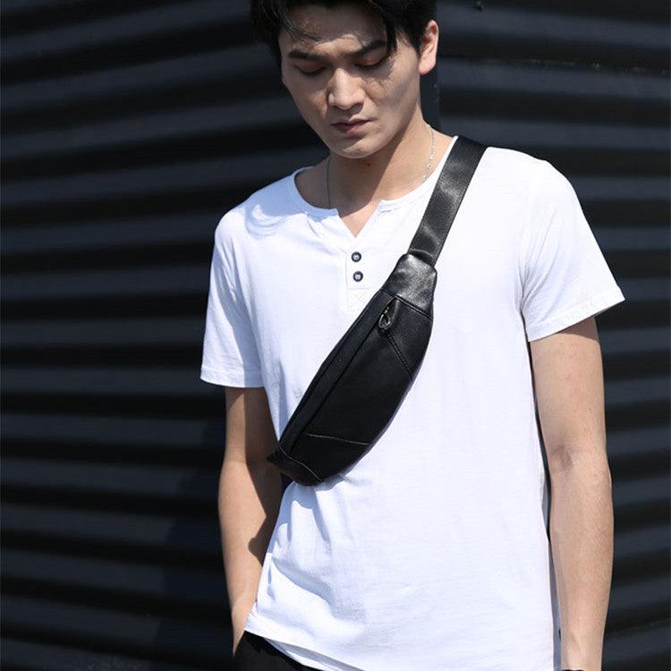 Chest Bag Men's Leather Sheepskin Running Leisure - Trendha