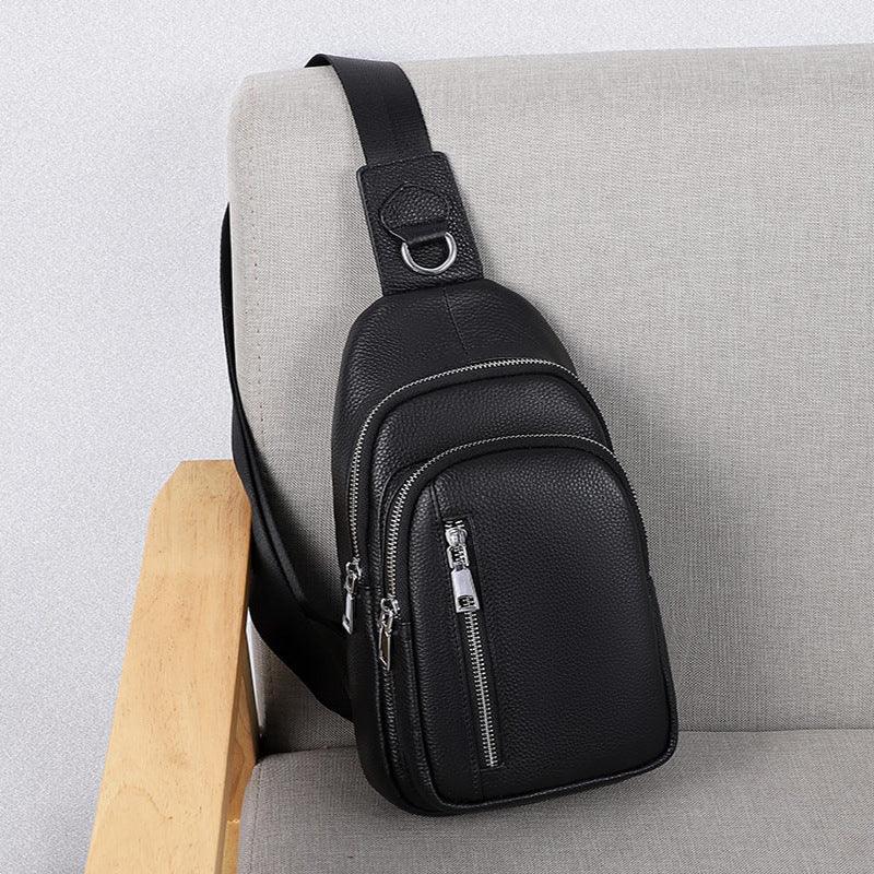 Chest Bag Men's Leather Trend Shoulder Bag - Trendha