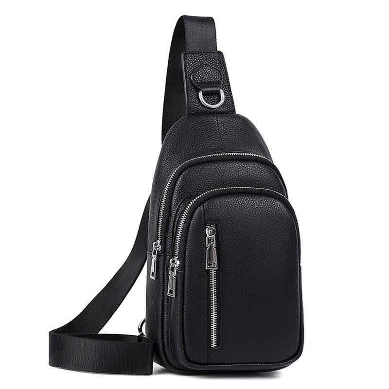 Chest Bag Men's Leather Trend Shoulder Bag - Trendha