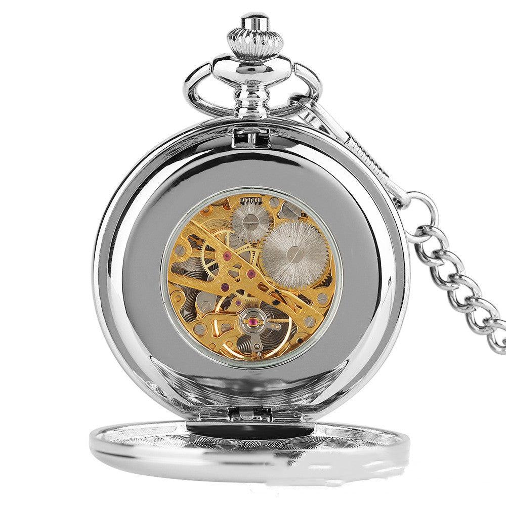 Classic Minimalist Vintage Two-sided Mechanical Pocket Watch - Trendha