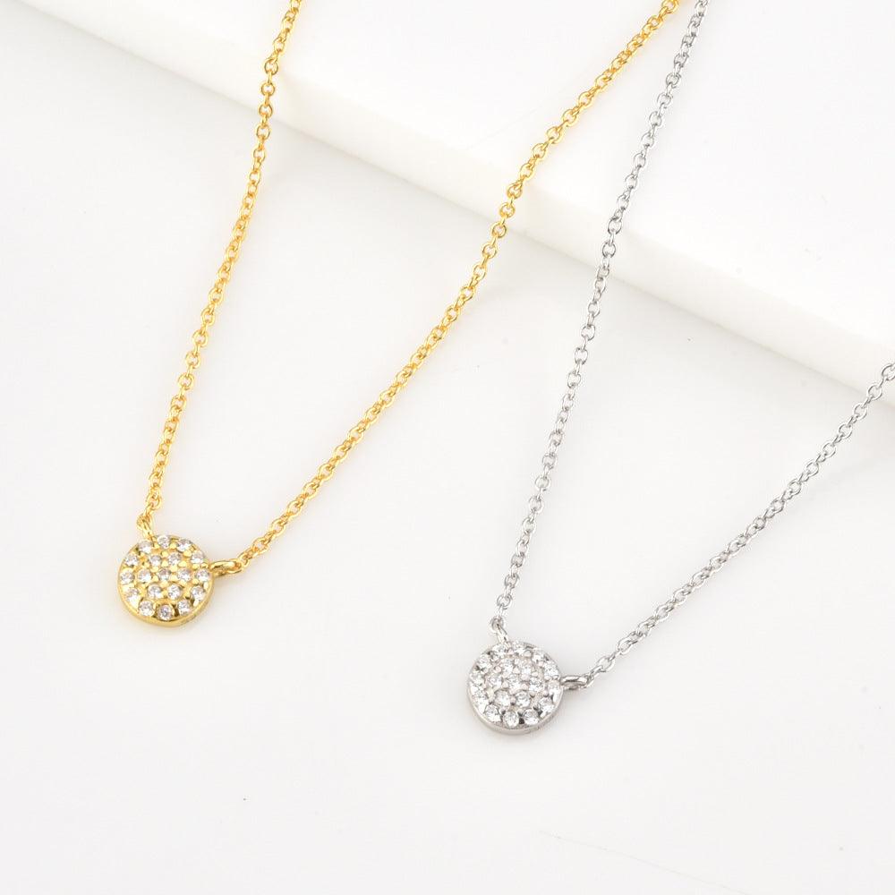 Classic Pebble Round Pendant Necklace In Sterling Silver - Trendha