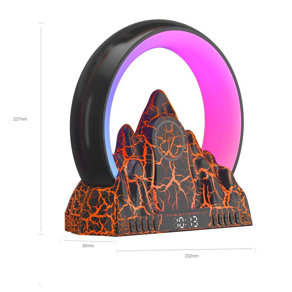 Colorful Flame Mountain Wireless Charging Alarm Clock - Trendha